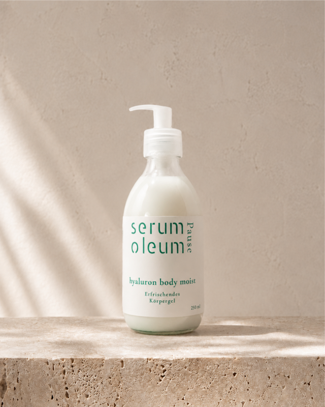 serum oleum pause, Produktfoto, Dr. Mischnick, well-aging in der Menopause, serum Oleum Hyaluron body moist