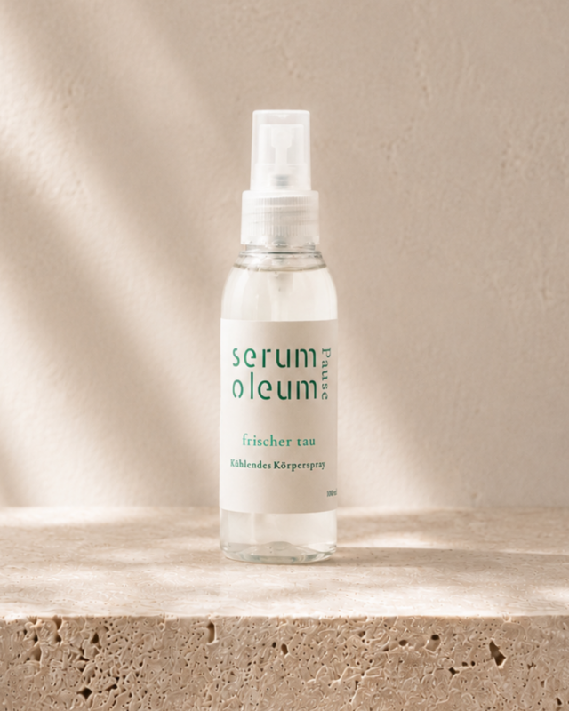 serum oleum pause, Produktfoto, Dr. Mischnick, well-aging in der Menopause, serum Oleum fischer Tau.kühlendes Spray