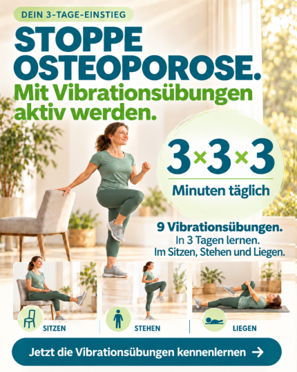 Knochen fürs Leben, Dr. Ruth Mischnick, Vibrationslektionen, 3x3 Übungen am Tag